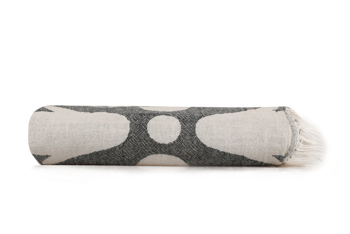 Mijölnir Lalezar Toalla de Playa Fouta Negro y Beige